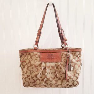 Coach Leatherware Pleated Signature Gallery Tote